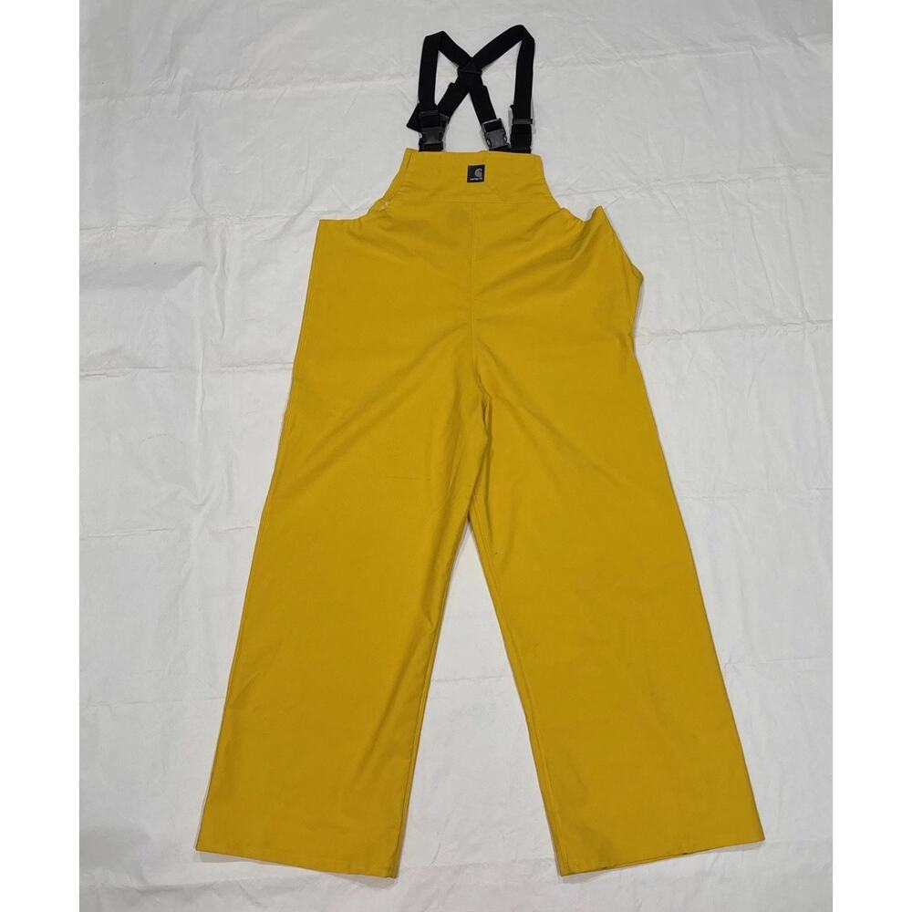 Carhartt Men's Waterproof Bib Size Medium And Jacket Size Large - Yellow READ - Picture 5 of 11